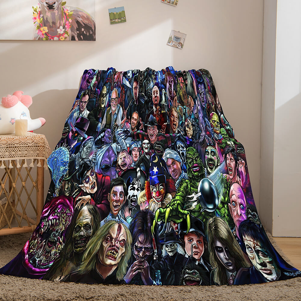Halloween Horror Theme Flannel Fleece Throw Cosplay Blanket Sets