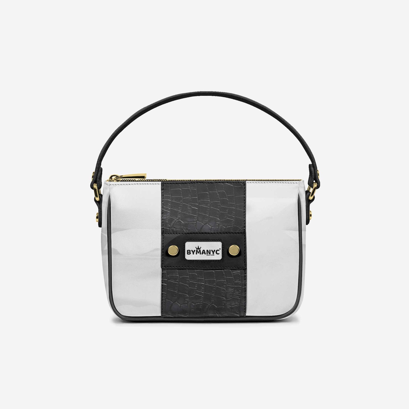 Handbag BYMANYC ® New York – Couture Vegan Vertical Band in Midnight Gold