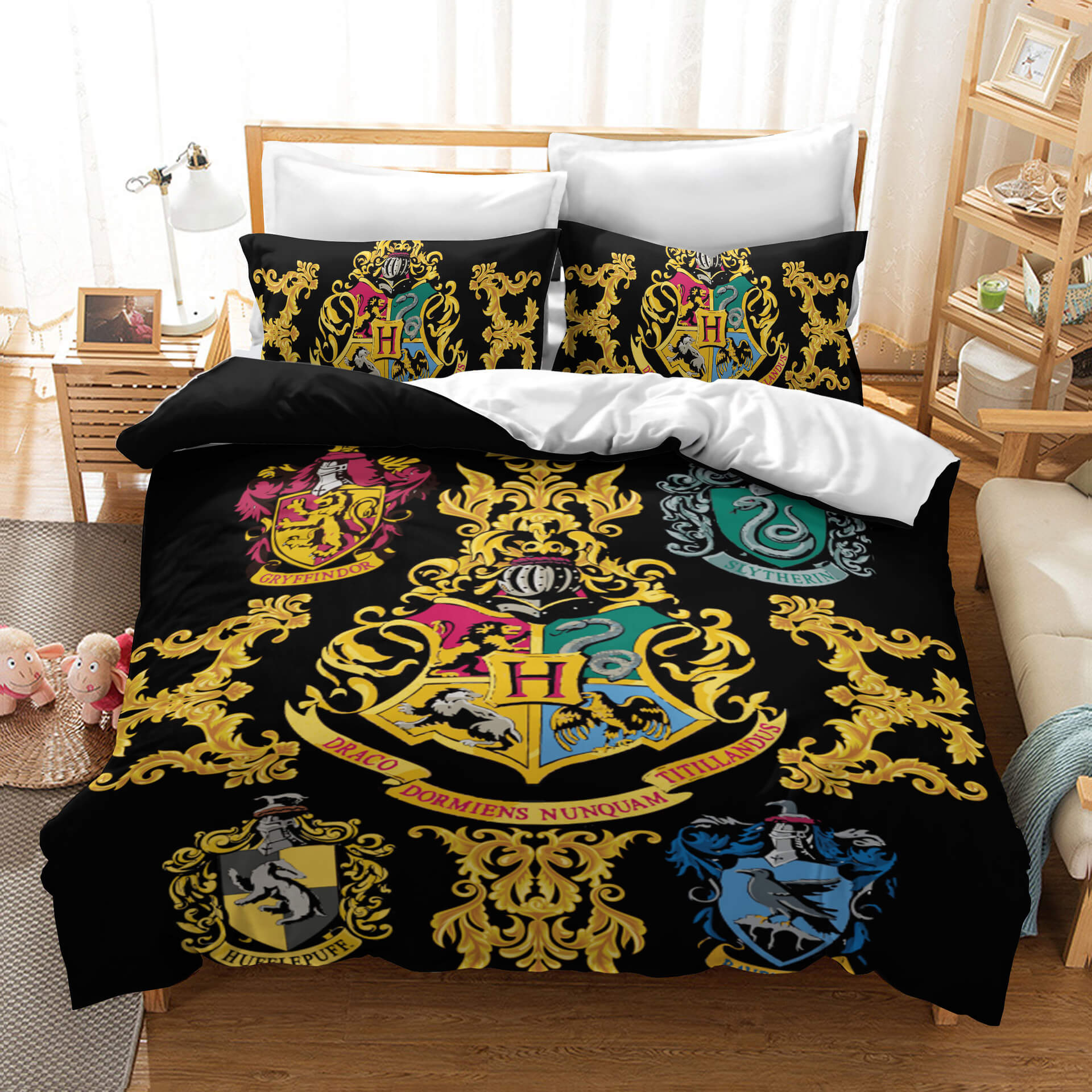 Harry Potter College Pattern Bedding Set Quilt Cover Without Filler