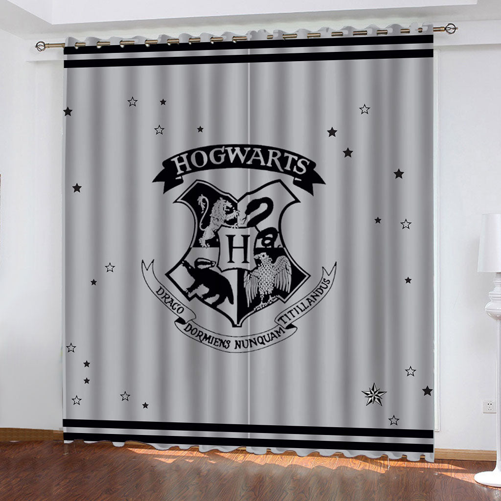 Harry Potter College Pattern Curtains Blackout Window Drapes Decoration