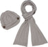Sakkas Womens 2-piece Cable Knitted Visor Beanie Scarf and Hat Set with Button