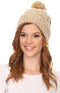 Sakkas Greer Unisex Heathered Textured Knit Pom Pom Beanie Hat