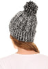 Sakkas Greer Unisex Heathered Textured Knit Pom Pom Beanie Hat