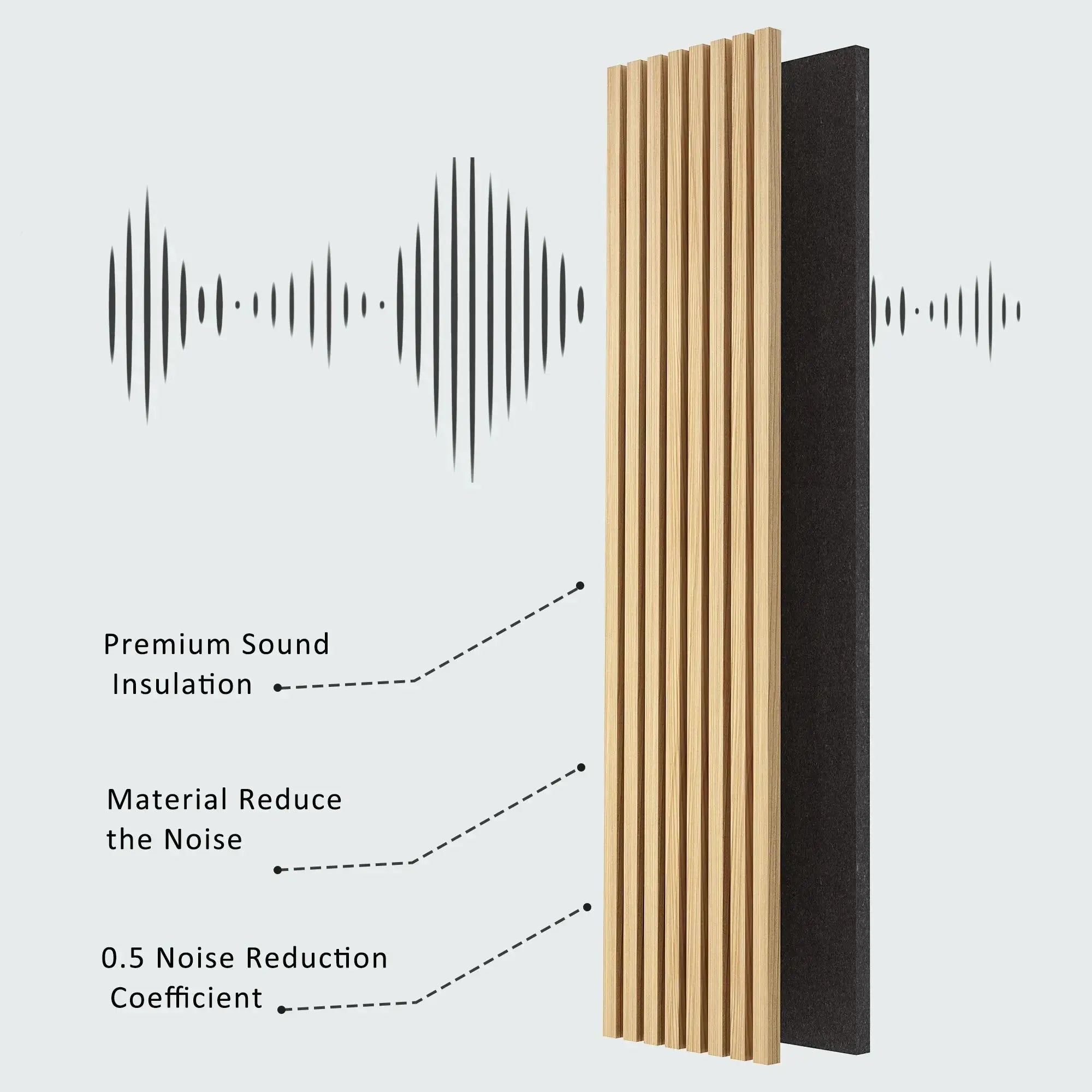 Hausvita Acoustic Solid Wood Slat Wall Panels ( 2 Panels Per Box ) -Wholesale