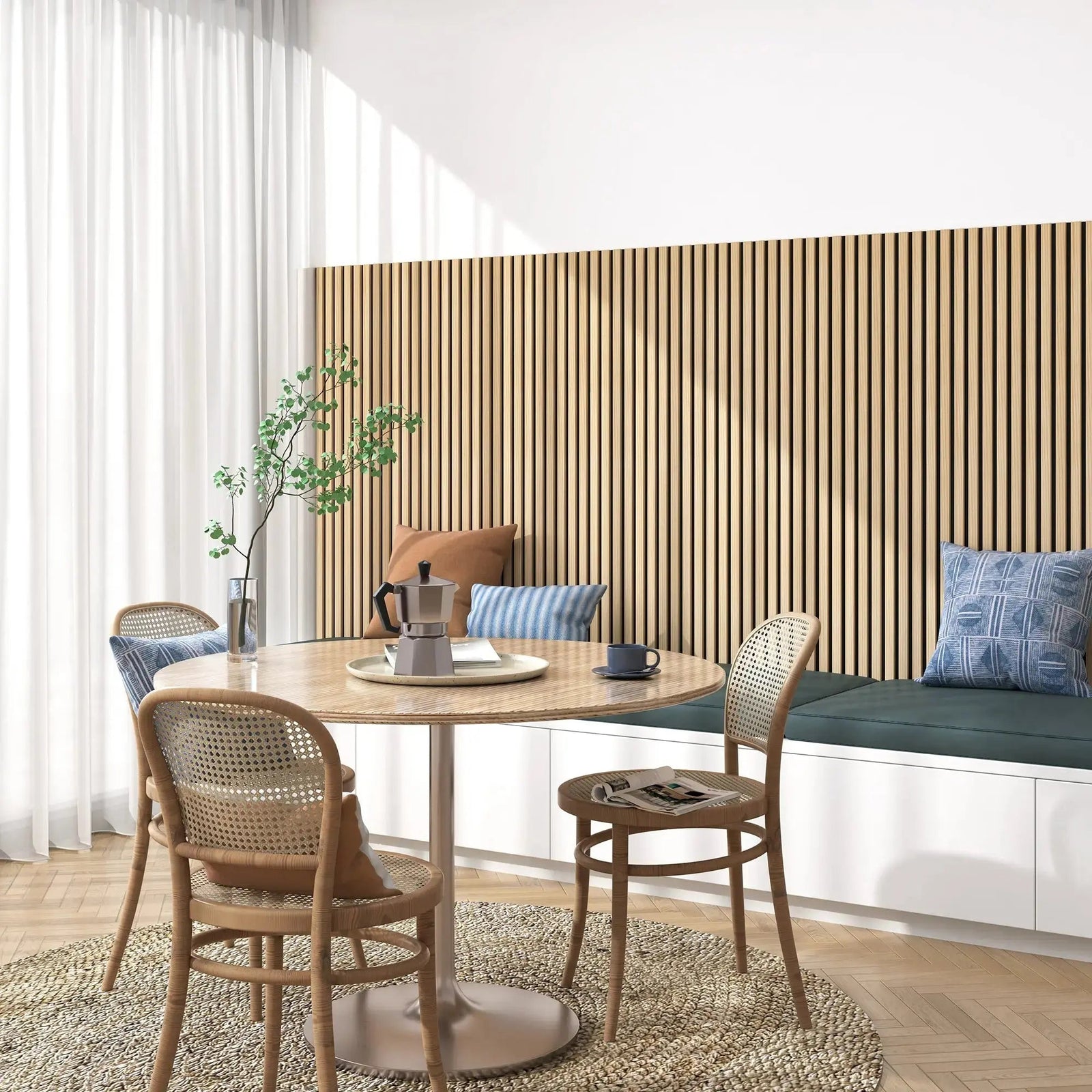 Hausvita Acoustic Solid Wood Slat Wall Panels ( 2 Panels Per Box ) -Wholesale