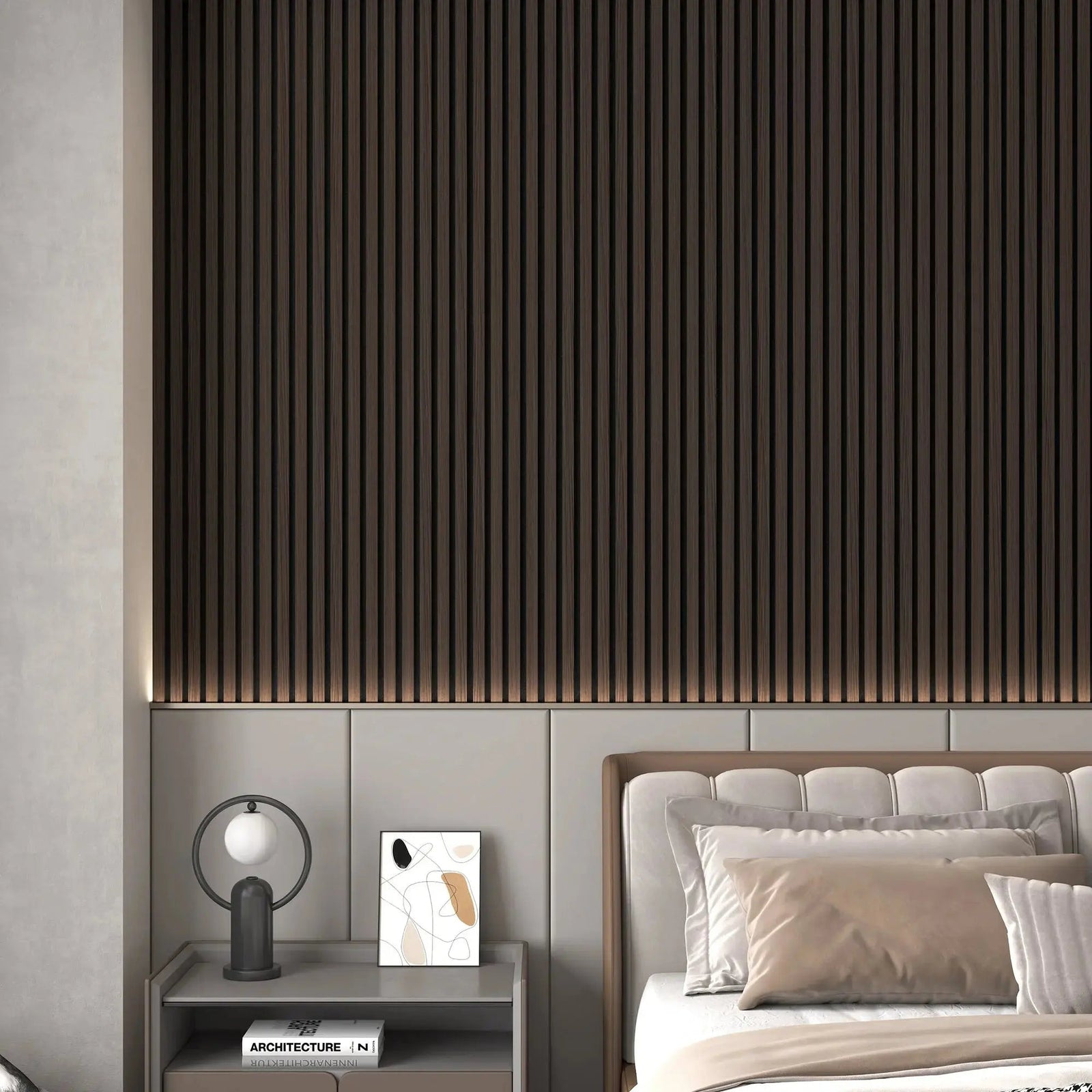 Hausvita Acoustic Solid Wood Slat Wall Panels ( 2 Panels Per Box ) -Wholesale