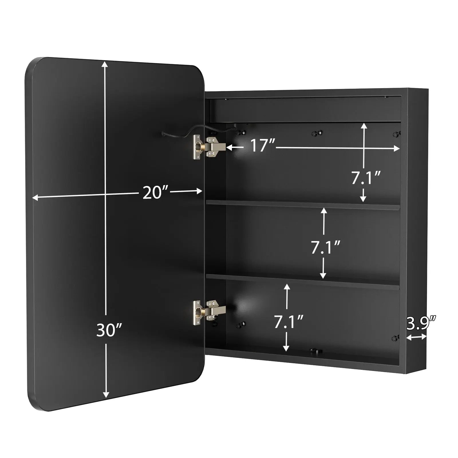 Hausvita Framed Recessed LED Light Bathroom Medicine Cabinet -small