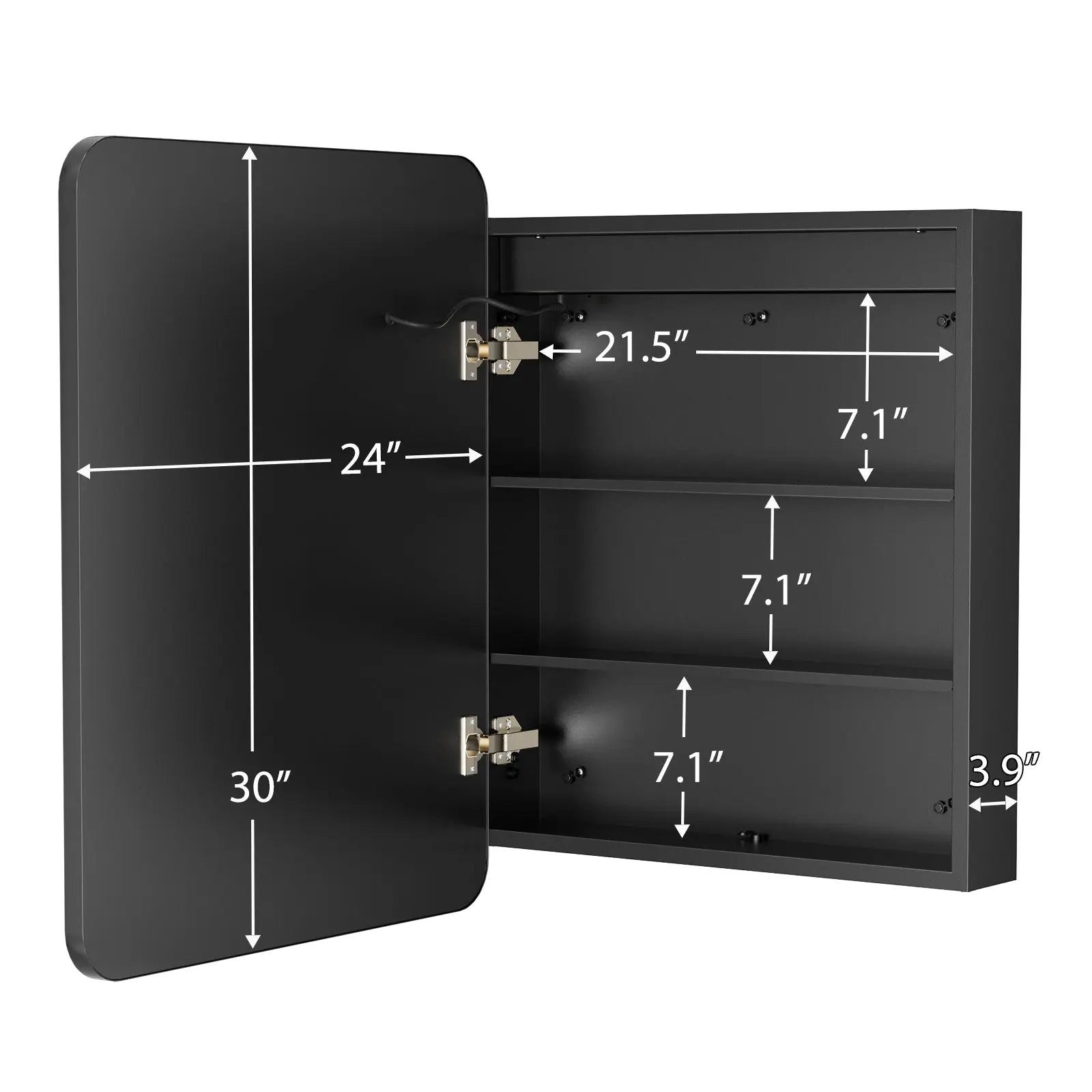 Hausvita Framed Recessed LED Light Bathroom Medicine Cabinet -small