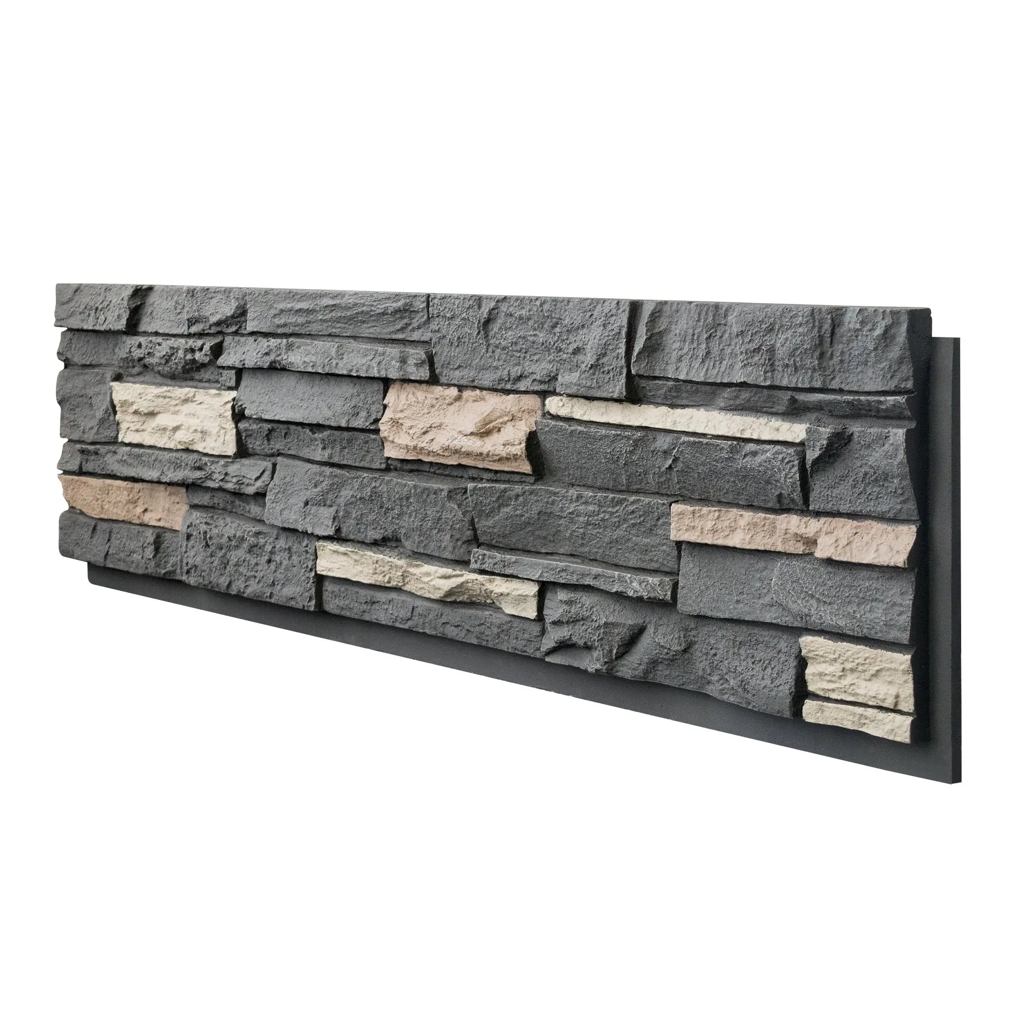 Hausvita Faux Stone Wall Siding Panel, PU Stone Veneer Exterior, 46.46" x 13"