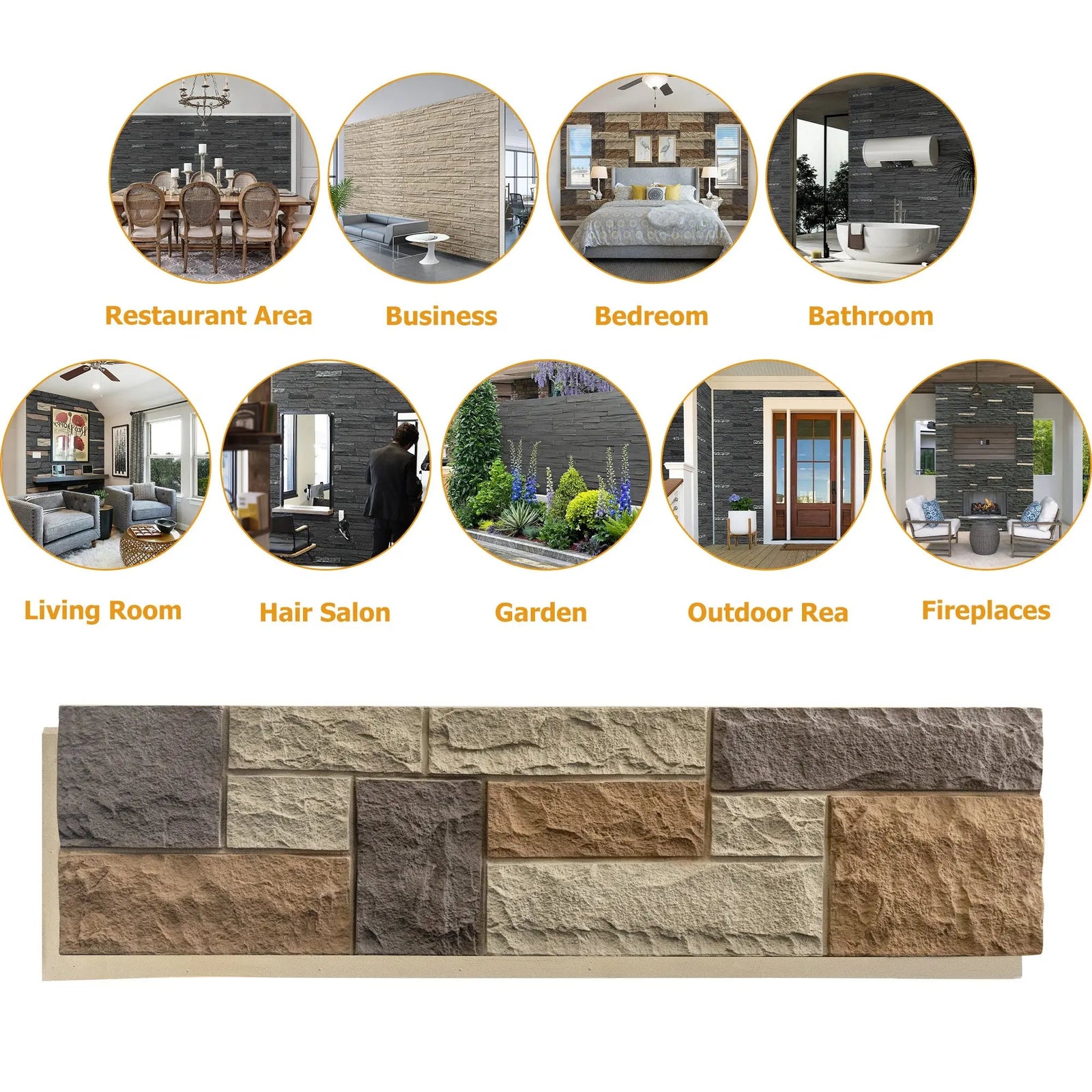 Hausvita Faux Stone Wall Siding Panel, PU Stone Veneer Exterior, 46.46