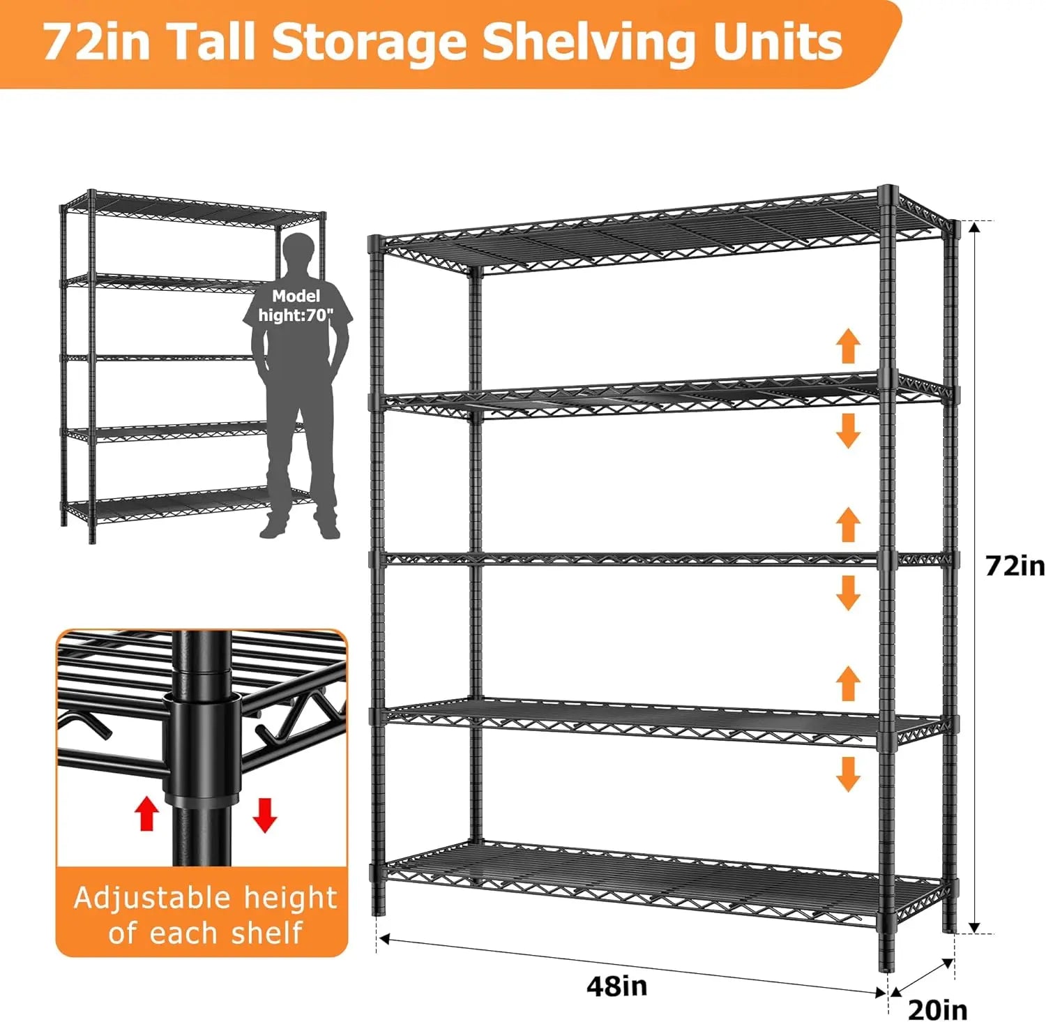 Hausvita Storage Shelves Heavy Duty, 48