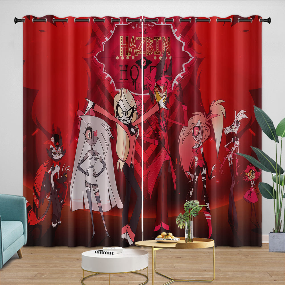 Hazbin Hotel Curtains Blackout Window Drapes