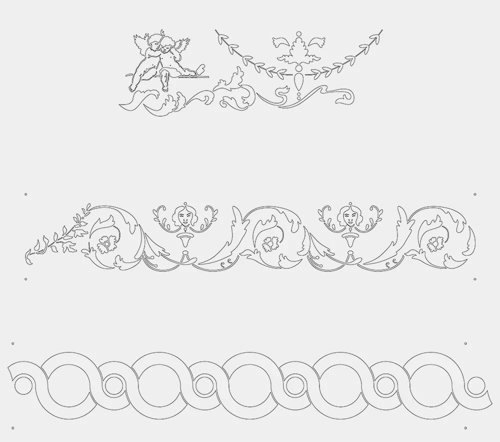 Heavenly Romance - Mylar Furniture Stencil