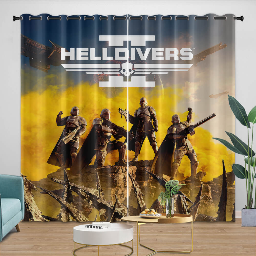 Helldivers 2 Curtains Blackout Window Drapes