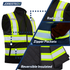 Hi-Vis Two Tone Reversible Insulated Safety Vest with Reflective Strips
