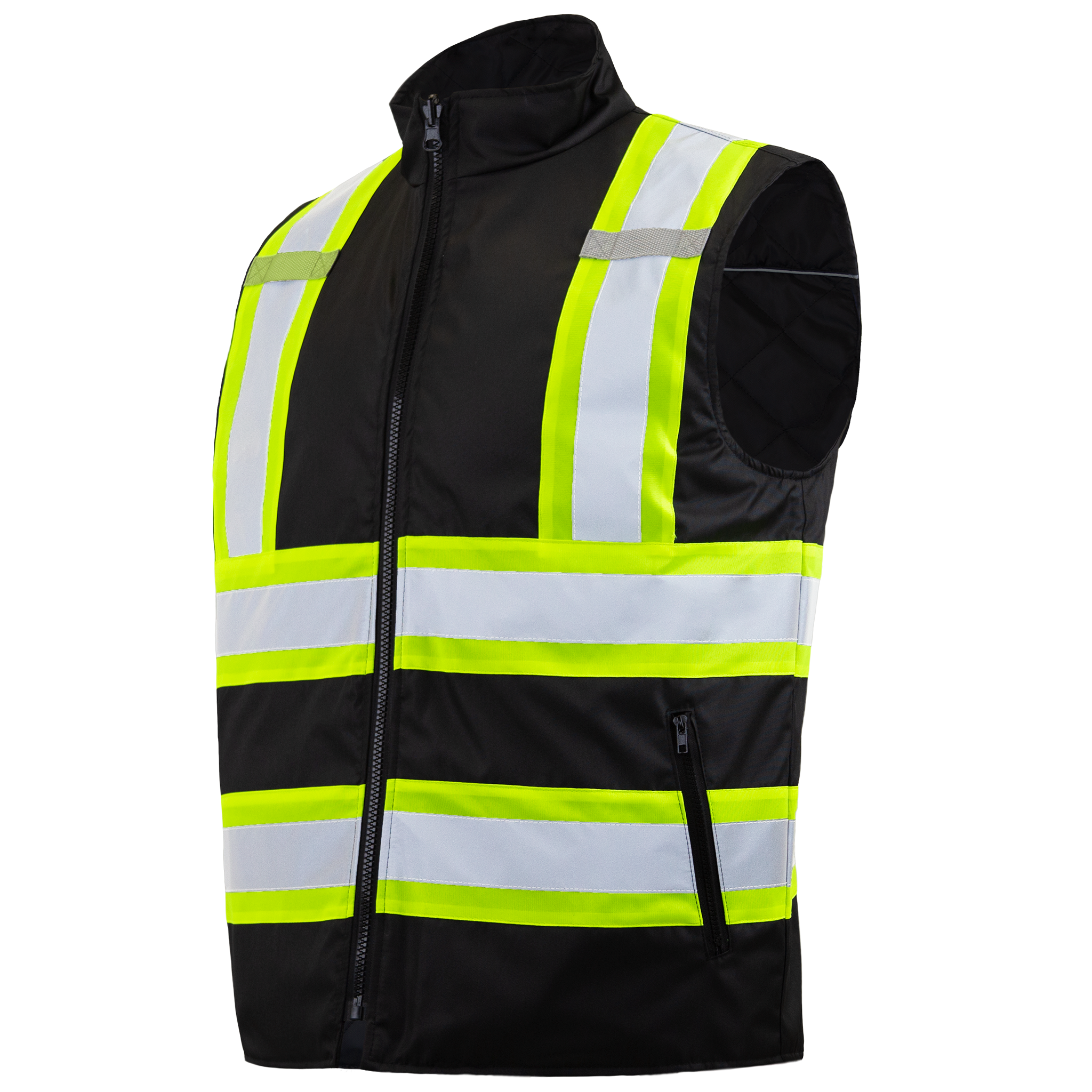 Hi-Vis Two Tone Reversible Insulated Safety Vest with Reflective Strips