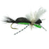 Hippie Stomper Black Green Foam Body Grasshopper Dry Fly - 4 Flies Size 14