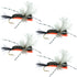 Hippie Stomper Black Orange Foam Body Grasshopper Dry Fly - 4 Flies Size 14