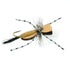 Hippie Stomper Black Tan Foam Body Grasshopper Dry Fly - 4 Flies Size 14