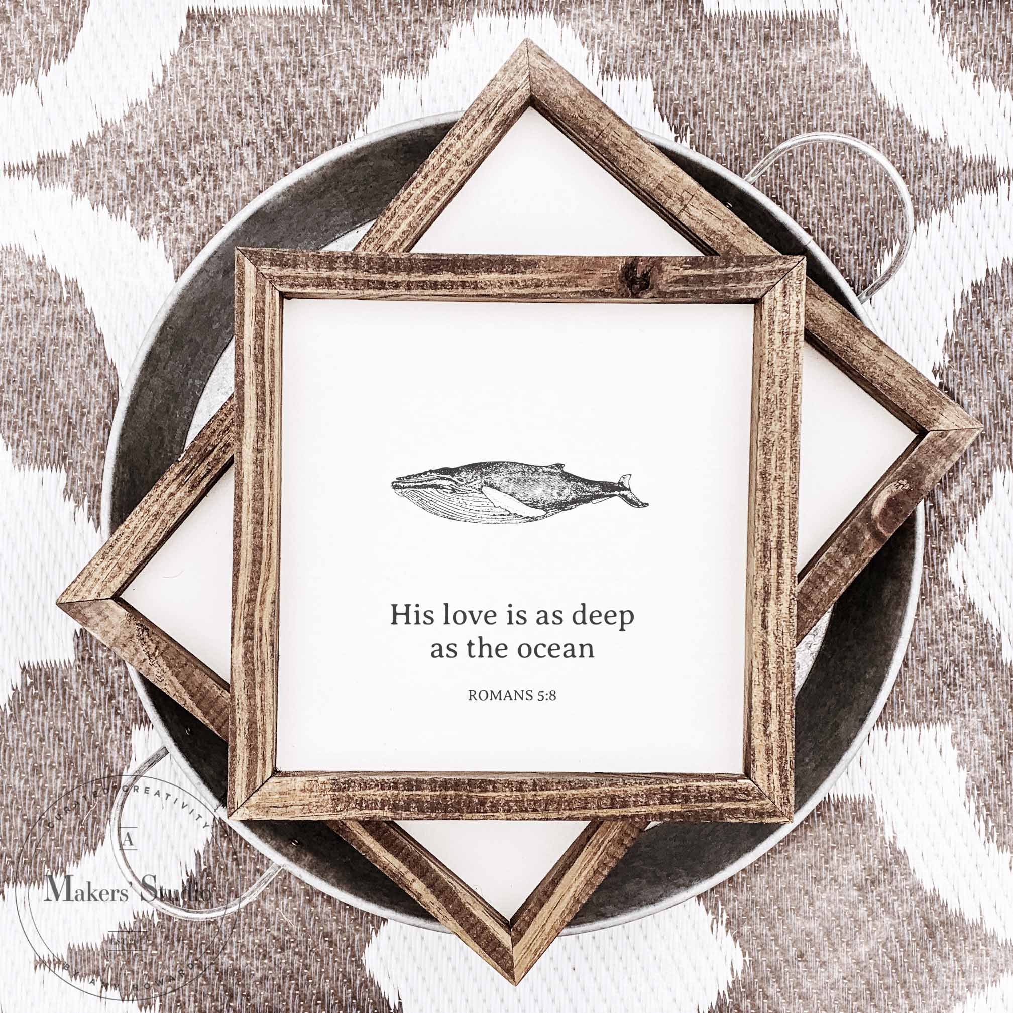 His Love is as Deep as the Ocean - Mesh Stencil 8.5x11