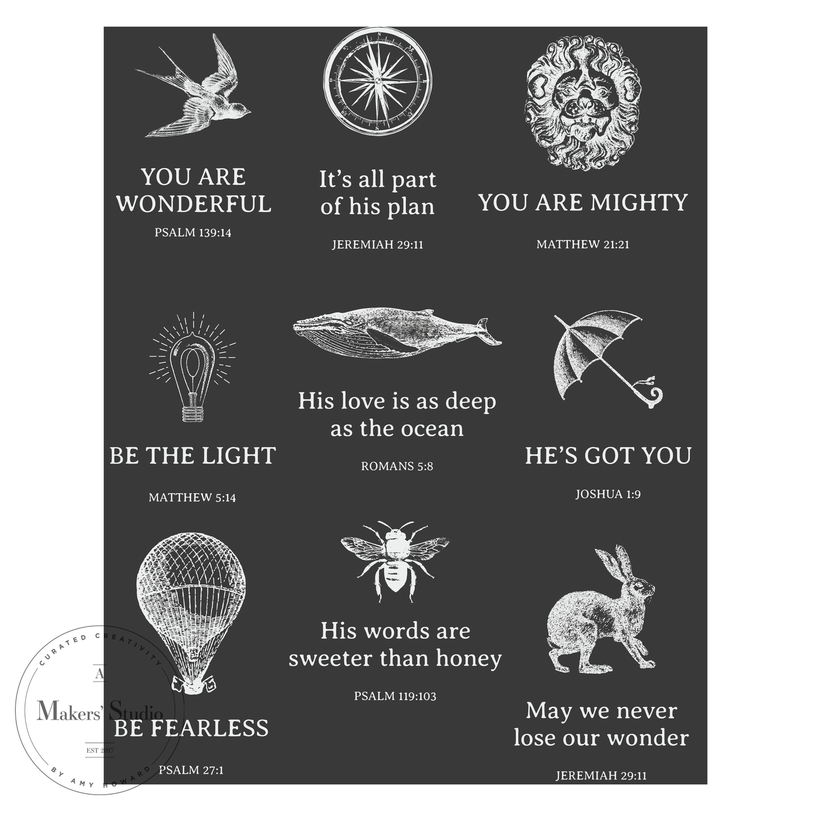 His Love is as Deep as the Ocean - Mesh Stencil 8.5x11