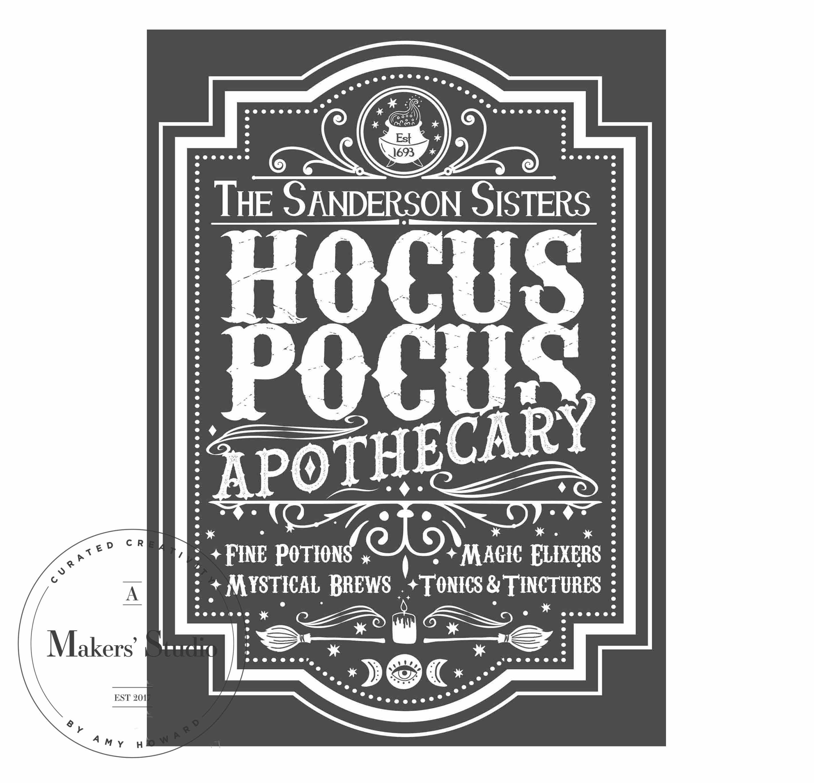 Hocus Pocus Apothecary - Mesh Stencil 12x18
