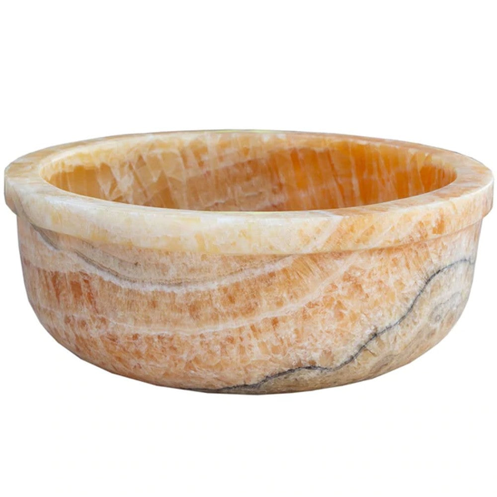 Natural Stone Honey Onyx Drop-in Vessel Sink Polished (D)16