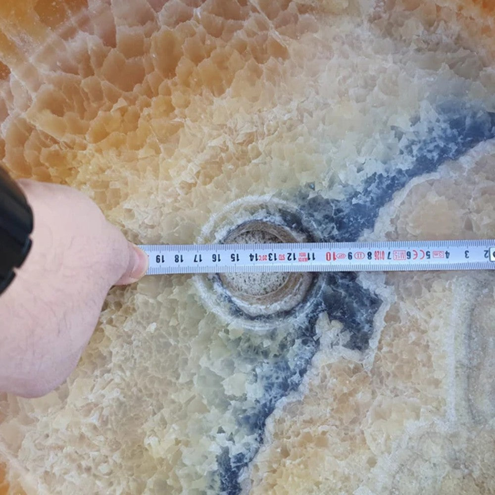 Natural Stone Honey Onyx Drop-in Vessel Sink Polished (D)16