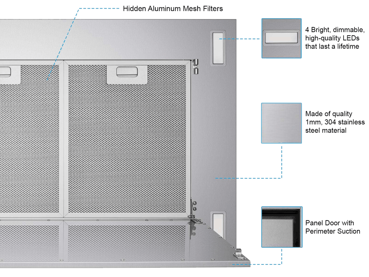 600 CFM Flush Ceiling Mount Range Hood - VICTORY Sunset
