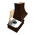 Wood Range Hood With Curved Front, Silver Strapping and Block Trim - 30", 36", 42", 48", 54" and 60" Widths Available