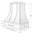 Wood Range Hood With Curved Strapped Front and Block Trim - 30", 36", 42", 48", 54" and 60" Widths Available