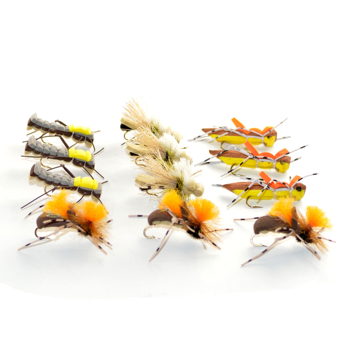 Trout Fly Assortment - Dropper Hopper Foam Body 12 Flies 4 Patterns Tr ...
