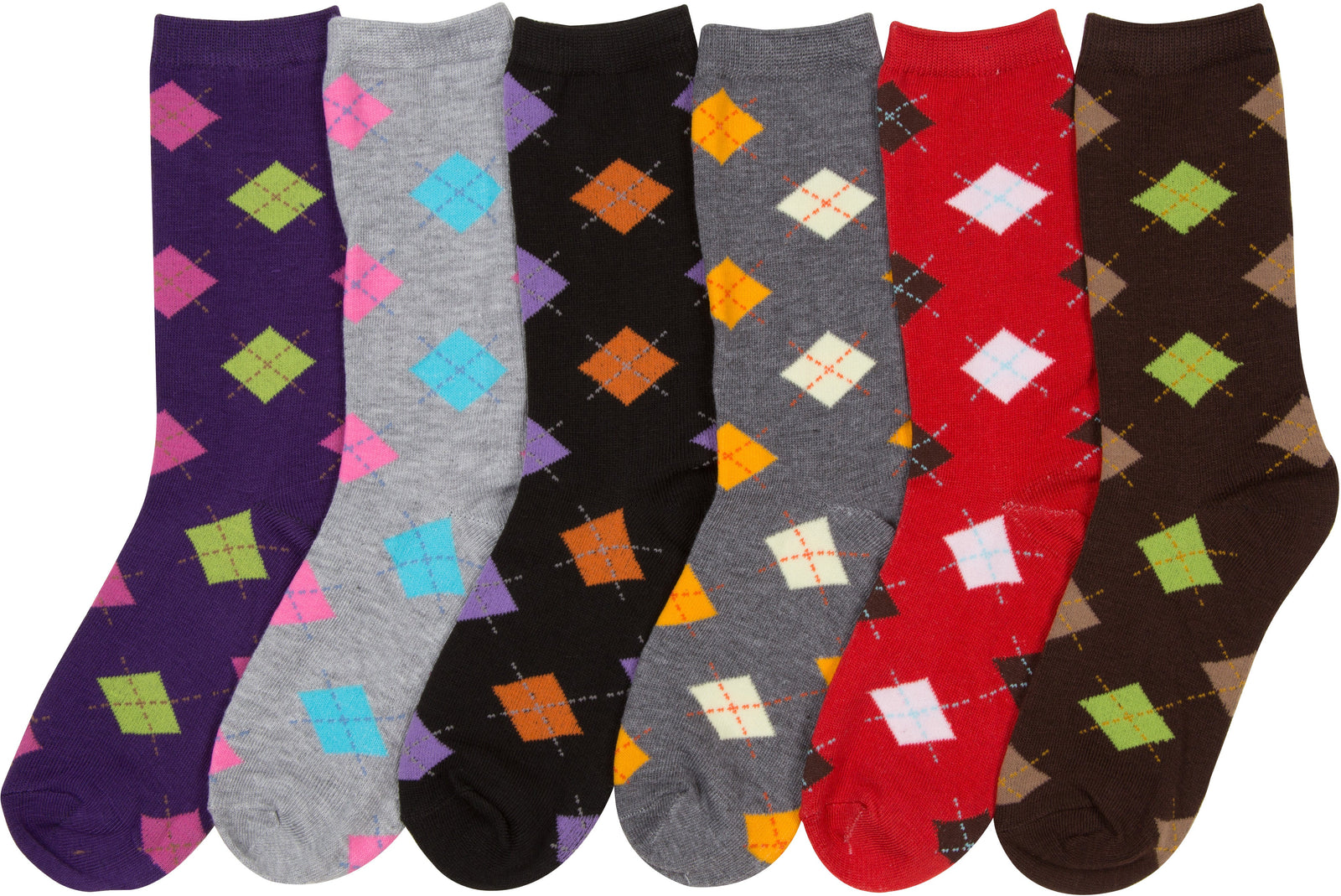 Sakkas Women's Poly Blend Soft and Stretchy Crew Pattern Socks Assorted 6-pack