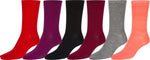 Sakkas Women's Poly Blend Soft and Stretchy Crew Pattern Socks Assorted 6-pack