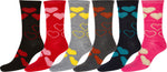 Sakkas Women's Poly Blend Soft and Stretchy Crew Pattern Socks Assorted 6-pack