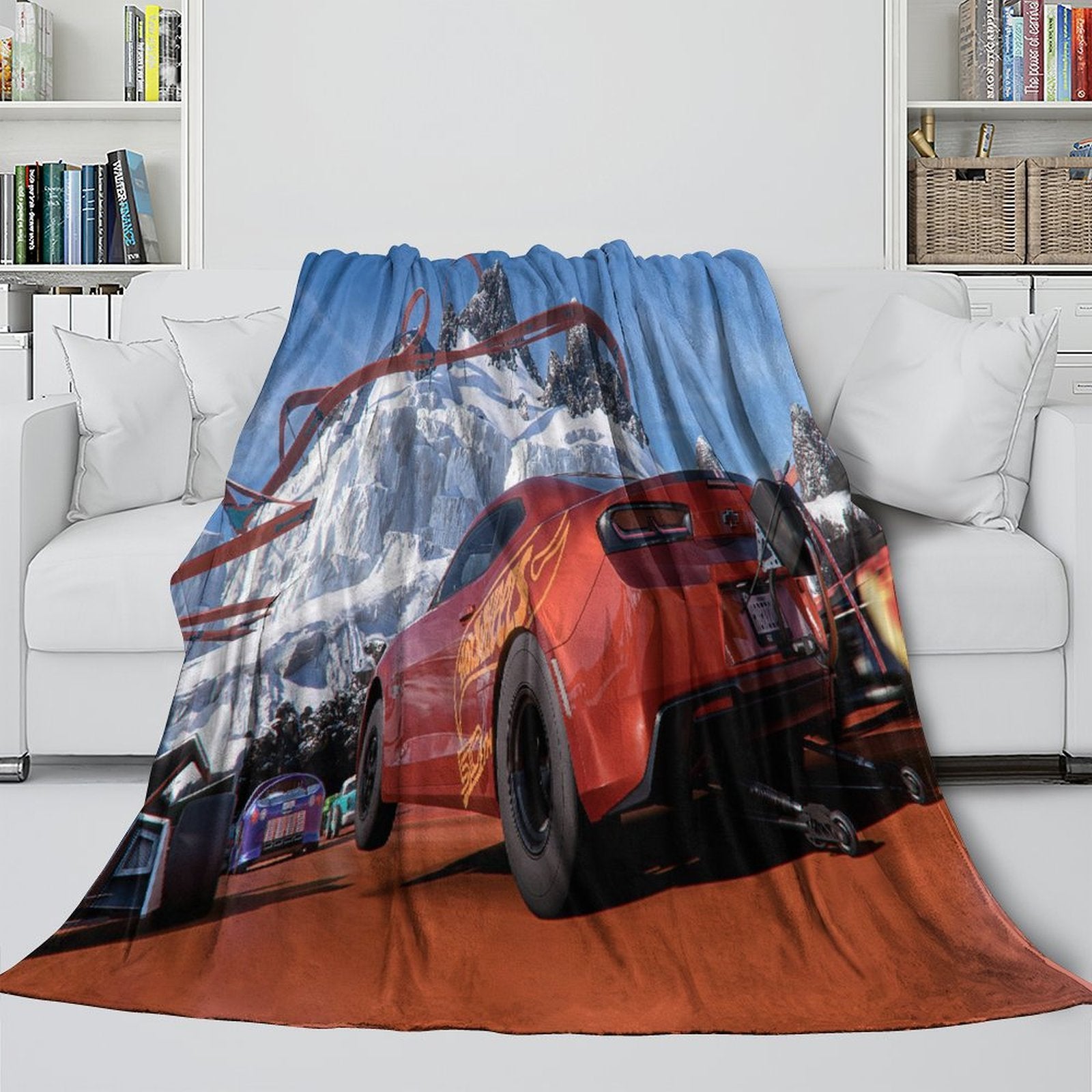 Hot Wheels Blanket Flannel Kids Room Throw