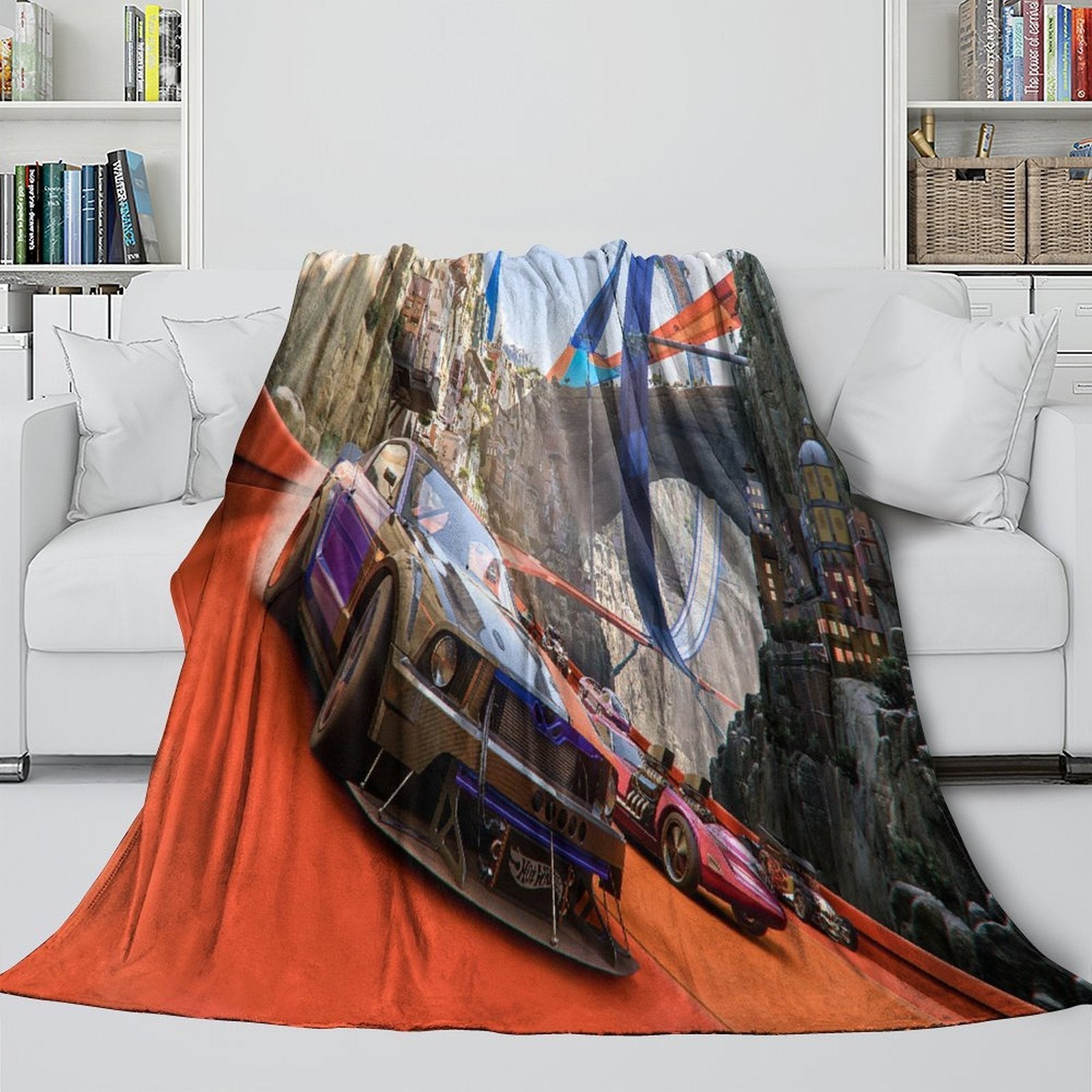 Hot Wheels Blanket Flannel Kids Throw Room Decoration