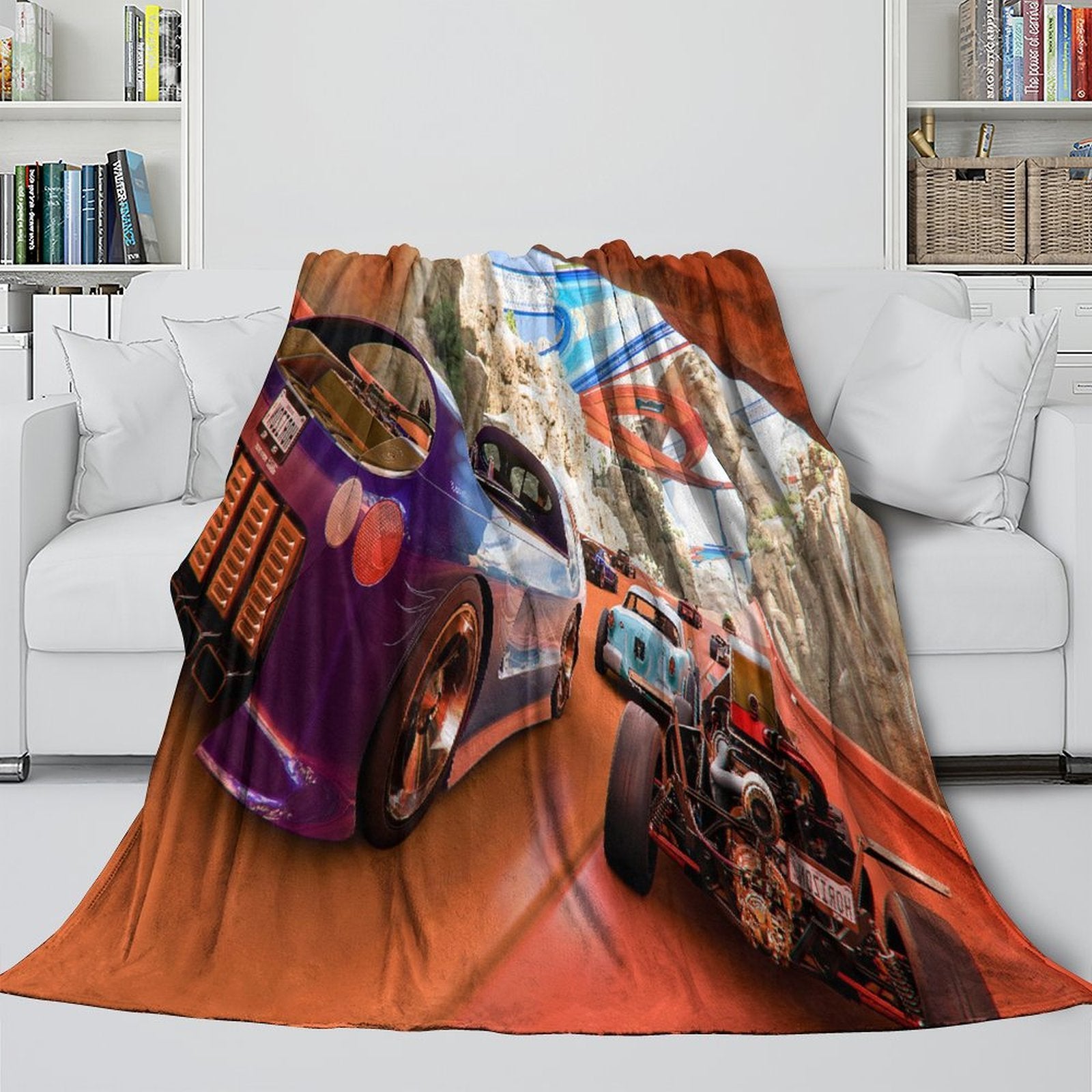 Hot Wheels Blanket Flannel Kids Throw Room Decoration