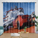 Hot Wheels Curtains Blackout Window Drapes Kids Room Decoration