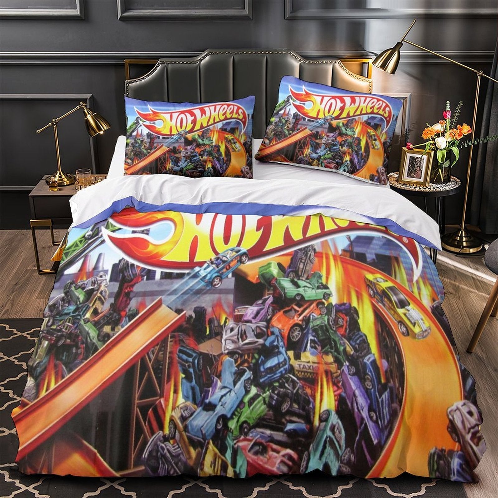 Hot Wheels Duvet Cover Pattern Bedding Set Without Filler