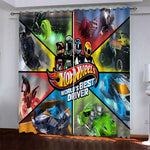 Hot Wheels Pattern Curtains Blackout Window Drapes