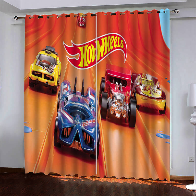 Hot Wheels Pattern Curtains Blackout Window Drapes