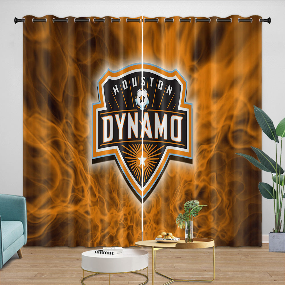 Houston Dynamo Curtains Blackout Window Drapes Room Decoration