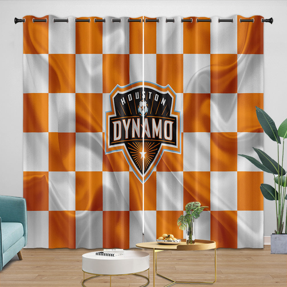 Houston Dynamo Curtains Blackout Window Drapes Room Decoration