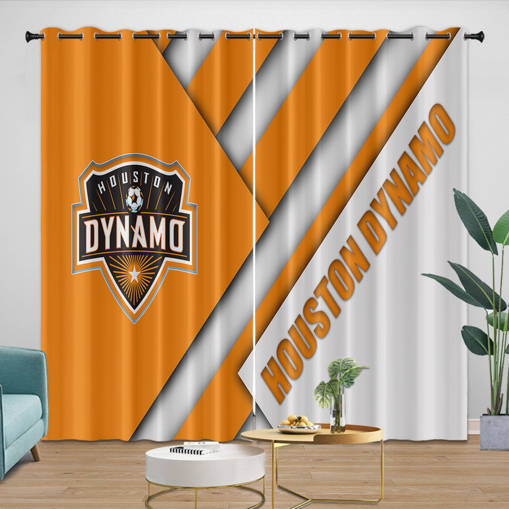 Houston Dynamo Curtains Blackout Window Drapes Room Decoration