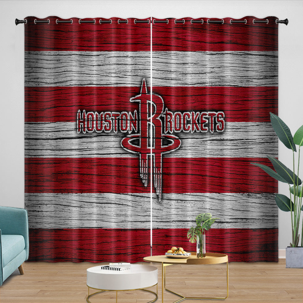 Houston Rockets Curtains Blackout Window Drapes Room Decoration