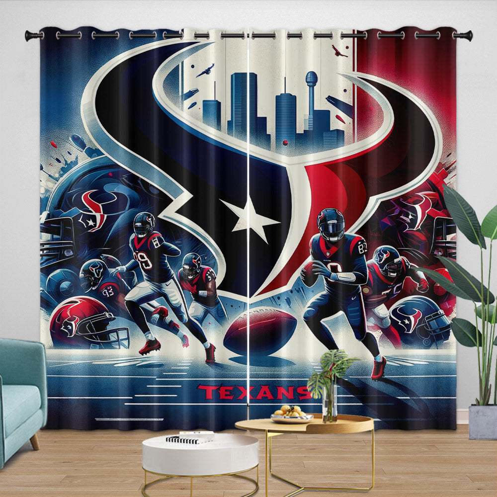 Houston Texans Curtains Blackout Window Drapes Room Decoration