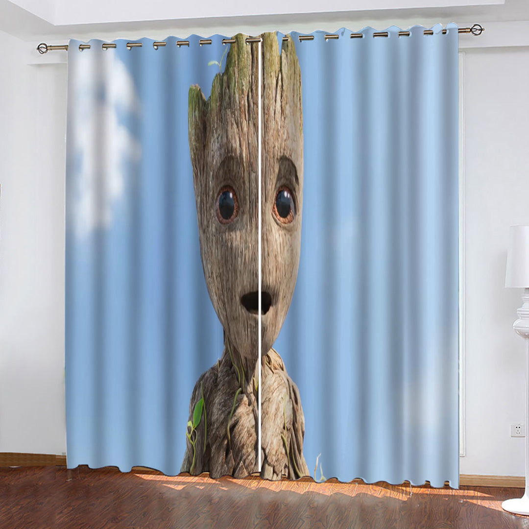 I Am Groot Curtains Pattern Blackout Window Drapes