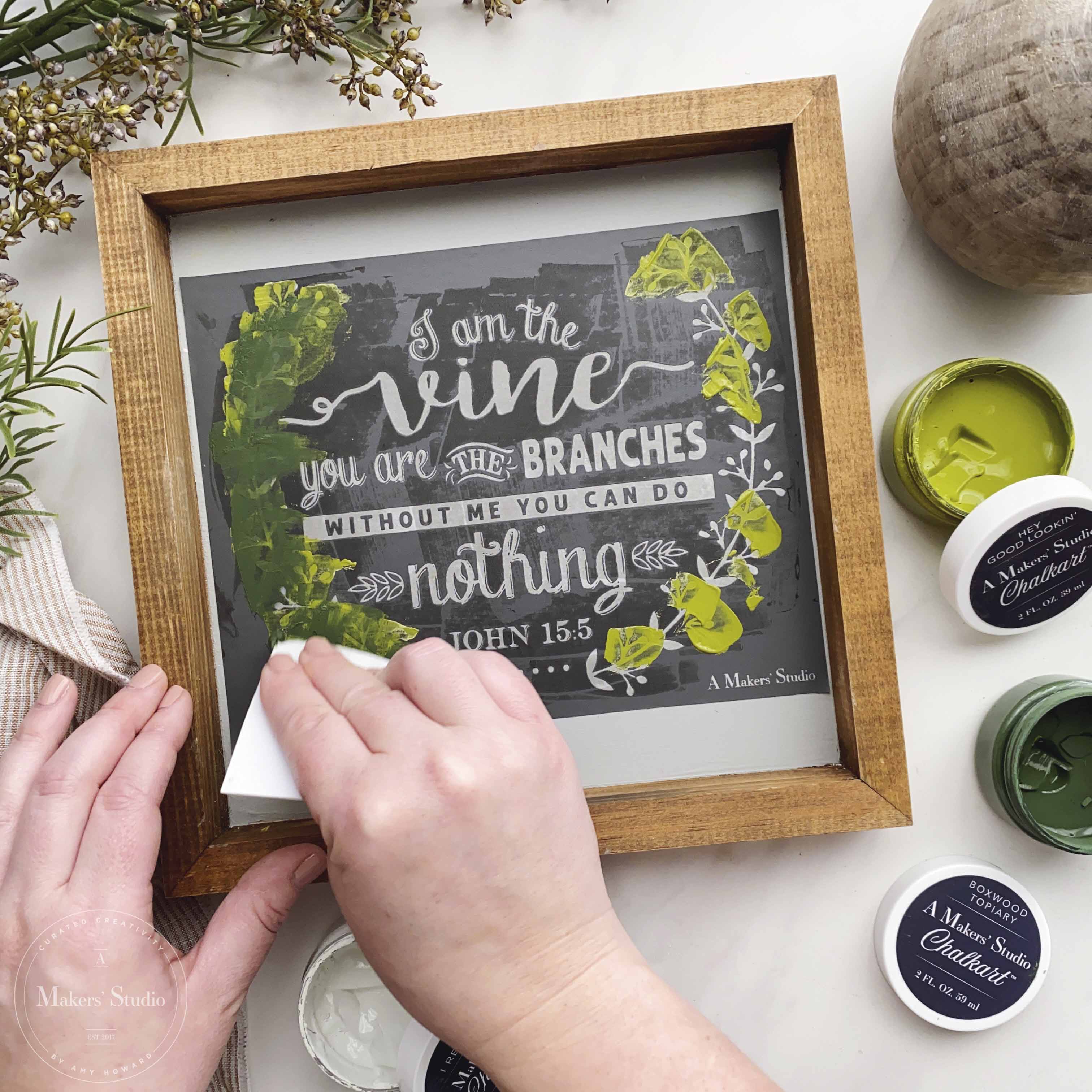 I am the Vine - Mesh Stencil 8.5x11