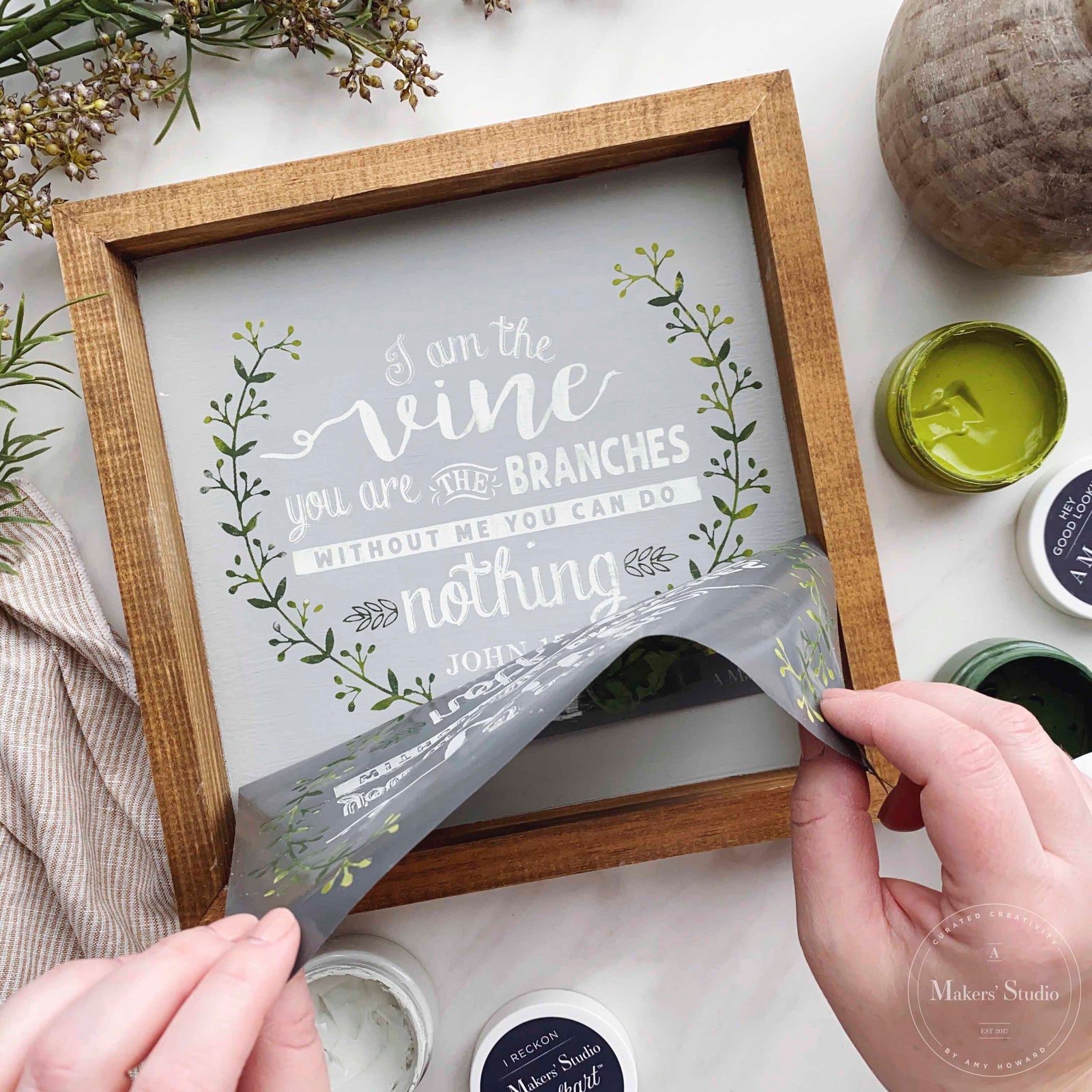 I am the Vine - Mesh Stencil 8.5x11